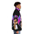 Bearded bear wearing a round detail puffer jacket in vibrant colors - men side right