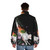 Okami-inspired puffer jacket featuring Amaterasu wolf design - men back