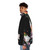 Okami-inspired puffer jacket featuring Amaterasu wolf design - men side left