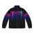 Marvel Spider-Verse inspired "Never Sleeps" puffer jacket with superpower and superhero graphics