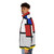 Puffer jacket featuring Piet Mondriaan's primary color and geometric De Stijl design - men side left