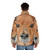Acrylic painting of a cute mixed breed dog on a puffer jacket - men back