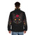 Day of the Dead Kitty Cat Sugar Skull Pattern Puffer Jacket - men back