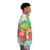 Octopus puffer jacket with vibrant tropical design - men side right