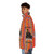 Multicolored psychedelic puffer jacket with star trek inspired design - men side left