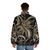 Psychedelic sepia-colored puffer jacket with octopus and tentacle design - men back