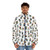 Occupations and vocations puffer jacket with cute cartoon characters - men front