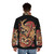 Daruma ramen puffer jacket with Japanese kanji and food inspired design - men back