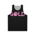 Gold and pink unisex tank top with a galaxy design