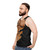 Muscular hairy chest man wearing a unisex fitness tank top - men side
