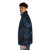 Dark indigo puffer jacket with tropical floral pattern - men side left