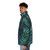 Dark green puffer jacket with palm leaves pattern - men side left