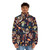 Dark Dream Forest Puffer Jacket featuring botanical nature and wild mushroom designs - men front