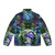 Psychedelic fractal puffer jacket with unique geometric and trippy design - Back