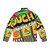 Colorful 90s nostalgia puffer jacket with retro digital art design - Back