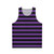 Unisex striped purple and black tank top