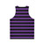 Unisex striped purple and black tank top - Back