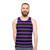 Unisex striped purple and black tank top - men
