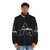 Dark Side Arch Linux Puffer Jacket featuring a minimalist design inspired by the iconic Pink Floyd album cover - men front