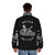 Puffer jacket with skull and skeleton design, featuring dark humor and edgy style - men back
