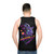 Neon retro synthwave goat unisex tank top - men back