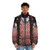 7th Doctor Who Sylvester Mccoy Puffer Jacket with Question Mark Jumper Design - men front