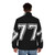 Puffer jacket featuring a sports jersey design with the number 77 - men back