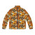 Retro floral puffer jacket with psychedelic 70s 60s style pattern