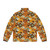 Retro floral puffer jacket with psychedelic 70s 60s style pattern - Back