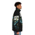 'Dance With The Dead' retro horror puffer jacket with synth wave and zombie inspired design - men side right
