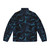 Indigo blue puffer jacket featuring whales and marine life design - Back