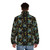 Colorful dan flashes pattern puffer jacket with abstract and graphic designs - men back