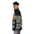 Retro Daddy Shark Print Puffer Jacket - men side left