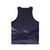 Unisex tank top featuring a night sky and mountains design - Back