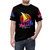 Retro wave t-shirt design featuring a sunset over the city of Vallejo, California - men front