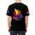 Retro wave t-shirt design featuring a sunset over the city of Vallejo, California - men back