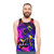 Colorful motocross rider graphic design on a unisex tank top - men