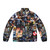 Puffer jacket featuring 1980s movie poster designs, perfect for 80s film fans