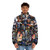 Puffer jacket featuring 1980s movie poster designs, perfect for 80s film fans - men front