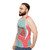 Colorful blood orange unisex tank top with modern flat design - men side