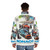 Vintage Monaco Grand Prix Racing Puffer Jacket featuring a 1967 racing poster design - men back