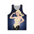Unisex blonde tank top featuring Alejandro Mogoll art