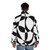 Vintage 1960s puffer jacket with abstract black and white geometric pattern - men back