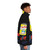 Vintage-inspired puffer jacket with Italian food and cooking theme - men side right