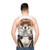 Cute Morning Coffee Fox Unisex Tank Top - men back