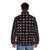 Classic 70s robot puffer jacket with vintage anime and manga inspired design - men back
