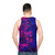 Trippy unisex tank top with abstract fluid art design - men back