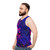 Trippy unisex tank top with abstract fluid art design - men side
