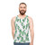 Unisex tank top with a botanical zz plant leaves design - men