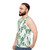 Unisex tank top with a botanical zz plant leaves design - men side